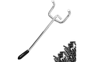 Nivithi 55 Pièces Crochets pour Panneau Perforé 10cm Idéal pour Organiser Outils sur Panneau Perforé Mural et Panneau Porte Outils, Solution Robuste pour Magasin, Espacement des Trous 2.5 cm