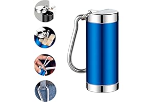 Tcdwla Cenicero Portatil,Cenicero Coche,Cenicero Exterior Cenicero de Viaje Cenicero ligero Aislado Sellado a Prueba de Olores para Acampar en el Automóvil con Mosquetón (Azul)