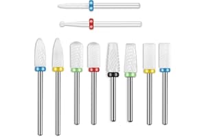 ‎DEPVKO Depvko 10 Stück Keramik-Nagelbohrer-Set, 3/32 Zoll Professionelle Bohrer für Nägel, Nagelhautentferner Nagelfräser Bits für Acryl Elektrische Maniküre Pediküre Nagelfeilenmaschine