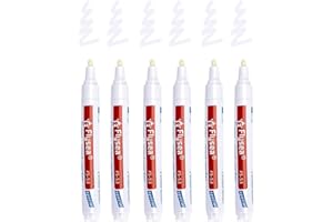 BEFUN 6 Stück Fugenstift Fugenmörtel Restaurierung Stift mit Ersatzspitze, Wasserfest Fugenstift Fliesen Stift Fugen, Reparatur Marker für Reparatur Fliesen Mörtel in Badezimmer, Küche, Veranda-Weiß