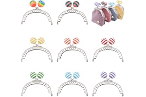 PH PandaHall 8pz Clic Clac per Portamonete Uncinetto Chiusura a Telaio in Metallo, 80mm Telaio Borsa Metallo Chiusura Clic Clac per Portamonete Borsetta Fai da Te, Platino