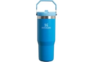 Stanley Flip Straw Tumbler 1.0 Botella Agua con Pajita 0.89L - Conserva el Frío 12 Horas - Termo Agua Fria - Acero Inoxidable - Sin BPA - Fácil de llevar - Apta Para Lavavajillas - Azure