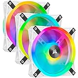 Corsair iCUE QL120 RGB, 120 mm RGB LED PWM Fans (102 Individually Addressable RGB LEDs, Speeds Up to 1,500 RPM, Low-Noise) Tr