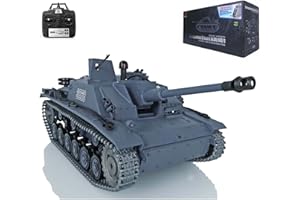 wheelfun Heng Long 1/16 7.0 Upgraded German Stug Iii RTR RC Tank 3868 Metal Tracks Infrared Combat Lifting Barrel Light Sound, TH17421-AMZUS2-1
