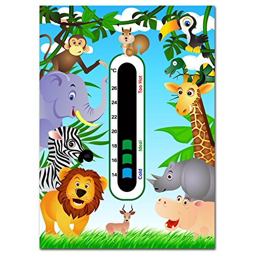 Baby Safe Ideas Jungle Animals Nursery Room Thermometer - Using Latest Easy Read Colour Changing Technology - Also Great for Adults!