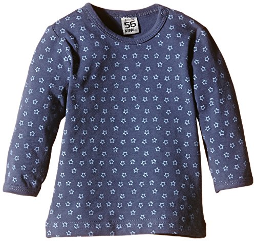 Pippi Baby-Boys Blouse Long Sleeve AO-Printed Polo Shirt, Vintage Blue, 0-3 Months (Manufacturer Size:56)