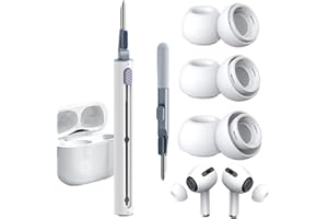 MOHLYTHRIX 3 Pairs Replacement Ear Tips for Airpods Pro/Airpods Pro 2nd Generation, Silicone Replacement Earbuds with Noise Reduction Hole Built-in Dust Guard Screen Anti-Slip and 3 in 1 Cleaner Kit (S/M/L)