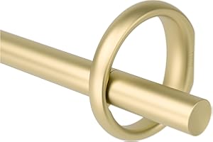 Umbra Ringlet Asta per Tende da 1 Pollice, Include 2 finali, staffe e Hardware abbinati, Acciaio Inossidabile, Oro, 1 Inches