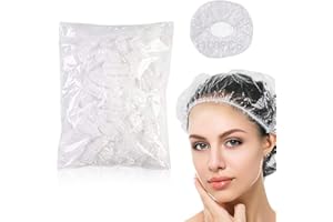 XOXVURI Gorro de ducha desechable, 100 piezas El plastico Gorros de ducha Grande Elástico Bañera Gorra Impermeable Bañera Gorro de ducha