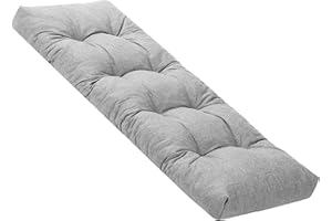ELYSYSRL Bench Cushion Indoor Linen 120x40 90 x 35 150 x 40 100x40cm Rectangle Bench Seat Pad for Bay Window Entryway Thick Chair Cushions with Non-Slip Backing(Light Grey,100x40cm x8cm Thick)