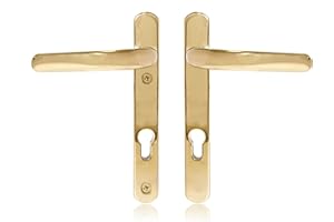 Schlosser Technik Ultra UPVC Door Handle Spring, 92PZ, 122mm Bolt centres, Double Glazing, Pair, Gold