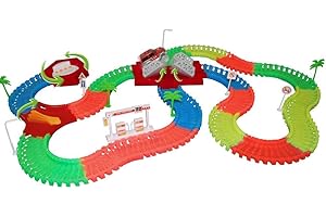 Lightning Speedy Nouveau Circuit de Voiture Flexible, modulable et Luminescent avec Ses Accessoires et Son Pont Automatique