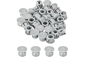 QUARKZMAN 64pz Tappi Copriforo Grigia Chiara da 8mm (5/16"), Tappi per Fori in Plastica Copriforo Tappi Coprivite, Cappucci Terminali per Tubi di Bloccaggio, Mobili e Armadi