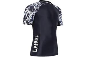 LAFROI Męska koszulka z krótkim rękawem UPF 50+ bazowa skóra kompresyjna osłona przed wysypką