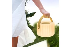 ‎MALUX Led Tischlampe für Außen Camping Laterne mit Fernbedienung Warmweiß 8 Farben Dimmbar Outdoor Lampe Wasserdicht Ideales Dekor für Ihr Haus und Garten Hotel Tisch (Vertikale Streifen)