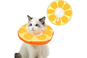 Mfsdai Waterproof Cat Collar, Adjustable Protective Collar, Cute Collar for Cats, Collar for Cats, Small Dogs, After Surgery and Injuries, L
