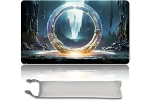 MPLR BOARD GAME Board Game MTG Playmat + Free Waterproof Bag, Stitched Edges, Smooth Rubber Surface, MTG PlayMat with Zones (An Original Angel of Flight Alabaster Playmat) (Sol RingNO Zone)
