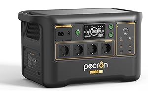 Station électrique portable F3000LFP Pecron, 4 prises AC 3600W/3072Wh générateur solaire, batterie LiFePO4 recharge rapide pour usage domestique, camping-car, camping, CPAP, urgences
