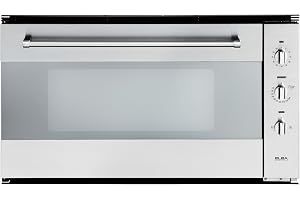 ELBA - 90cm Built-in Gas Oven - 4 Functions - Grill + Rotisserie - Electronic Ignition - Knob Controls -Minute Minder - Cooling Fan - Stainlesss Steel - Italian Technology