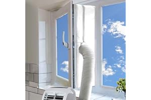 MOEGFY 500CM Guarnizione Universale Finestre per L’aria Condizionatore Portatile Asciugatrice Tutti Climatizzatori Mobili, Mantene l'aria Fredda Impermeabile Antizanzare, Facile da Installare Con Zip