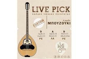 CORSARO MUSIC Bouzouki Saiten für 6-Saiten/Trichordo Bouzouki Serie "Custom" (Live Pick Brand) Made in Greece