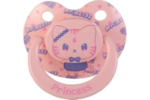 Prinsessa vuxen storlek silikon napp för ångest: stor sköld söt napp | Stor nippel kawaii dummy kattunge rosa paci för stresslindring sömn med fodral