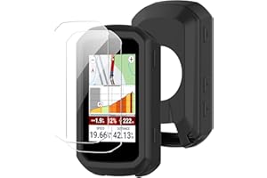 EFFCOTUO Custodia per Garmin Edge 850 | 550 Cover con 2 Pellicola Protettiva Vetro Temperato Silicone Custodia in Silicone Impermeabile e Anti-Caduta - Cover per Accessori GPS da Ciclismo (Nera)