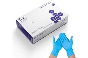 AM SAFE-X Nitrile Gloves Powder-Free, Blue (Medium) -100 Pieces