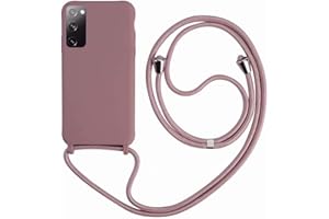 2ndSpring Coque avec Collier Compatible avec Samsung Galaxy S20 FE /S20 Fan Edition/S20 Lite,Tour de Cou Lanière en Corde Pendentif Housse,Silicone Souple Rose Gold