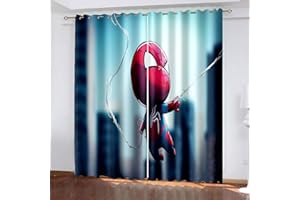 LKFFHAVD Spider-Man Lot de 2 rideaux occultants Avengers Spide Man - Avec œillets d'impression 3D - Pour chambre à coucher et chambre d'enfant - 4,183 x 160 cm (l x h)