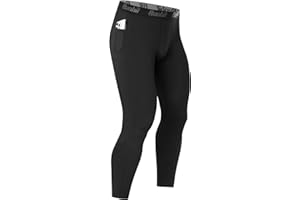 Runhit Men’s Running Leggings with Pockets, 1/3 Pack Compression Pants Sports Tights, Thermal Base Layer Trousers for Gym Football Cycling Jogging