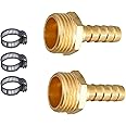 ESEKSAFAR 1/2" inch BSP Thread Barb hose fitting 1-Way Union Pipe Joint set (Male 2pc 1/2" Thread x Barb Hose fitting 3/8" (10mm))