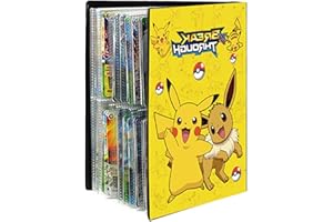 Sammelkarte Album, Sammelalbum Album Kompatibel Mit Pokemon Karten, 30 Seiten 240 Karten Kapazität,Karten Album Kartenhalter, Heft für GX VMAX Karten(Gelb)