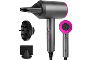 Sendowtek Seche Cheveux Professionnel 2000W, Séchage Rapide Professionnel evec 2 Concentrateurs, 3 Vitesses et 2 Modes de Temp, Puissant Sèche-cheveux avec Diffuseur pour Femmes Hommes Domicile