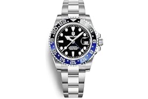 Pagani Design Herrenuhr Automatik Mechanische Uhr GMT Dual-Zeitzone Armbanduhren Edelstahl Zweifarbige Keramiklünette 100M Wasserdicht PD-1662