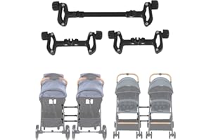 WEIGR 3 x Kinderwagen Verbindungsstücke Verstellbare Doppelverbindungen für Zwillingswagen | Universelle Anschlüsse Kinderwagenverbinder mit Schnellverschluss für Kleinkinder