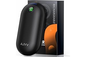 AJVV Chauffe-Mains Rechargeable,【15H Longue Durée Chaleur】10000mAh Électrique Chaufferette Main Portable 2S Chauffage & 3 Niveaux Chaufferette de Poche pour Raynaud Sports de Plein Air, pour Femmes Hommes