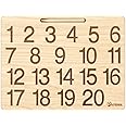Picrazee Educational Wooden Tracing Board for Kids | Handwriting and Learning Slates for Children (Numbers)