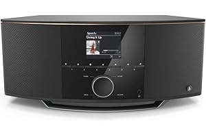 Hama Internet Radio with 2.1 Sound System IR150MBT (Stereo 90 W RMS, Bluetooth/USB/AUX, Spotify, Multiroom, UPnP Network Streaming, Colour Display, Remote Control, Free App, Radio Alarm Clock, WLAN Radio)