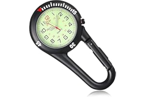 uinnossvc Fob Watch Carabiner, Unisex Adults, Outdoor/Work, Digital, Quartz, Glow In The Dark, High Precision, Rectangular, Alloy, Snap Closure, 40mm, Not Water Resistant