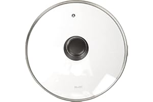 Ibili 970726 Stainless Steel Vented Silver & Black Glass Saucepan Cover Lid 26cm