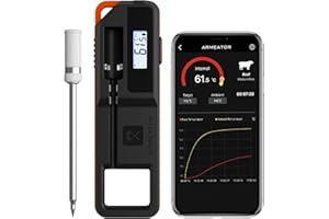 PINKLURE Fleischthermometer Grillthermometer Digitales Bratenthermometer Thermometer Kochen Küchenthermometer mit 3s Sofortiges Auslesen, LCD Bildschirm Kochthermometer für Steak BBQ, Braten, Grill, Getränken