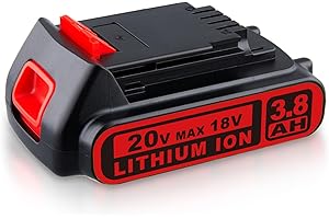 DASNITE 18V 3.8Ah LBXR20 Battery Replacement for BLACK and DECKER 18V Battery Compatible with BLACK and DECKER LBXR20 BL2018 LB20 LBX20 STC1820 Cordless Tools (20V Max)