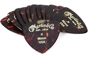 Martin Triangle 346 - Púas para guitarra (12 unidades, 0,96 mm), diseño de carey