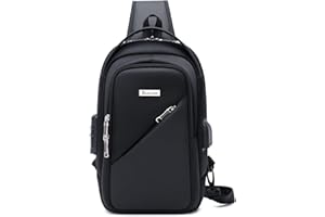 DUSLANG Hiking Crossbody Sling Backpacks Sling Bag for Men, Shoulder Backpack Chest Bags with USB Charger Port