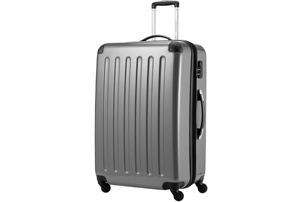 Hauptstadtkoffer Alex Valise Rigide Extensible 75 cm (119 L) avec Serrure à Combinaison, Trolley de Voyage Robuste à 4 Doubles Roues, Argento
