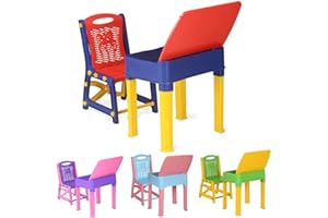 A406 Kids Study Desk Study table and chair set Junior's Toddler study chair and desk for children boys and girls gift set (Blue)