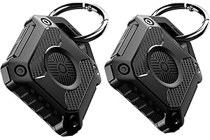 ONEONTA 2er Pack Airtag Schlüsselanhänger Airtag Hülle - IP68 Wasserdicht Airtag Schlüsselanhänger für Apple Airtag - Hartes TPU Air Tag Hülle, 360°-Vollschutz, Schwarz+Schwarz