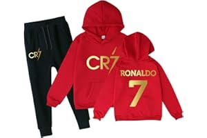 FTRGHNY Tuta Bambino No 7 Tuta Da Calcio, Maglia Calcio Bambino, Completino Calcio Bambino Maglie Da Calcio Allenamento Set, Maglia Termica Manica Lunga Tuta, Kit Allenamento Calcio, Corsa, Jogging