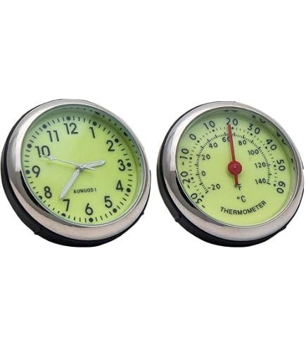 Lot De 2 Thermomètres Voiture Miniatures - 58 Mm, Mécanique, Plage -30°C à 60°C | Pour Intérieur, Bureau, Atelier